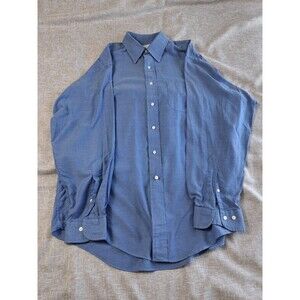 Brooks 346 Men's Medium Blue Long Sleeve Button Down Shirt